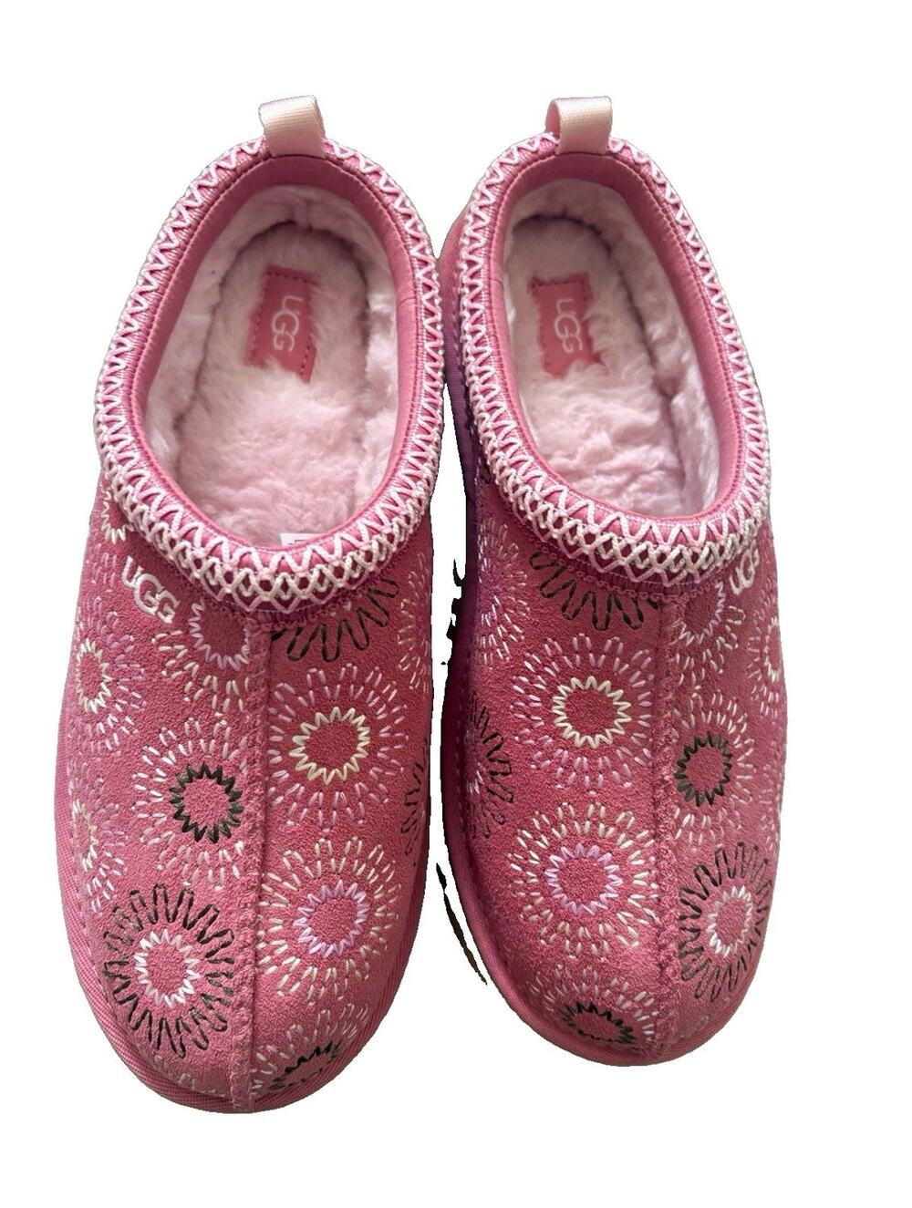 UGG Girl’s YouthTasman Sun Stitch Pink Floral Slip-On US size 6